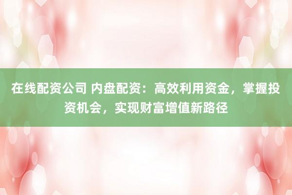 在线配资公司 内盘配资：高效利用资金，掌握投资机会，实现财富增值新路径