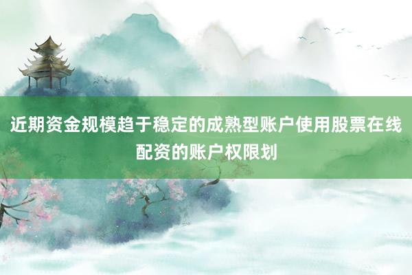 近期资金规模趋于稳定的成熟型账户使用股票在线配资的账户权限划