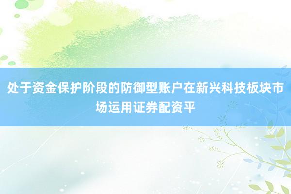 处于资金保护阶段的防御型账户在新兴科技板块市场运用证券配资平