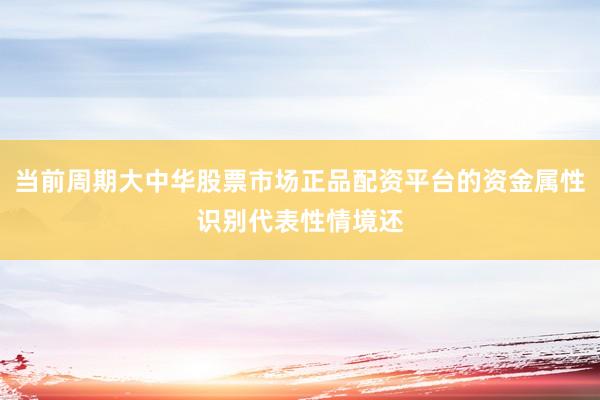 当前周期大中华股票市场正品配资平台的资金属性识别代表性情境还