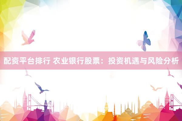 配资平台排行 农业银行股票：投资机遇与风险分析