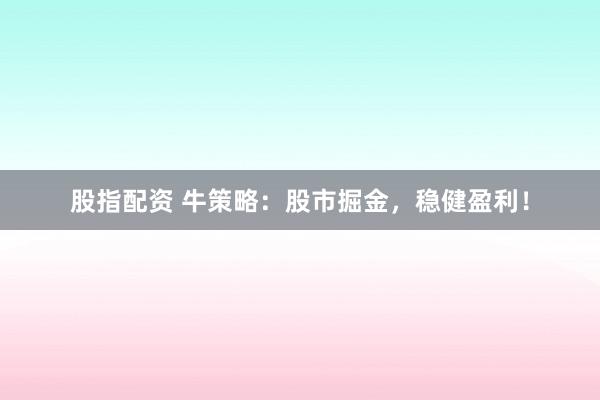 股指配资 牛策略：股市掘金，稳健盈利！