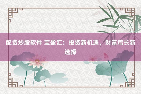 配资炒股软件 宝盈汇：投资新机遇，财富增长新选择