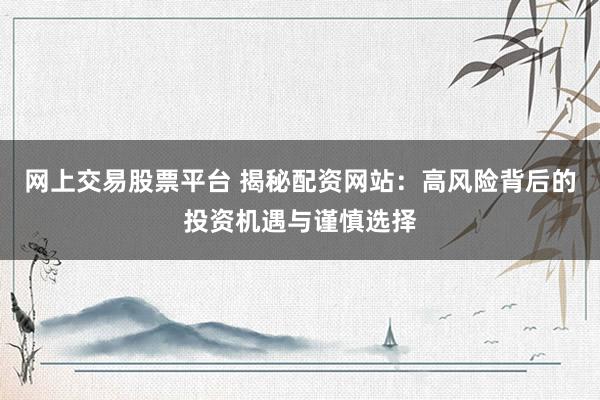 网上交易股票平台 揭秘配资网站：高风险背后的投资机遇与谨慎选择