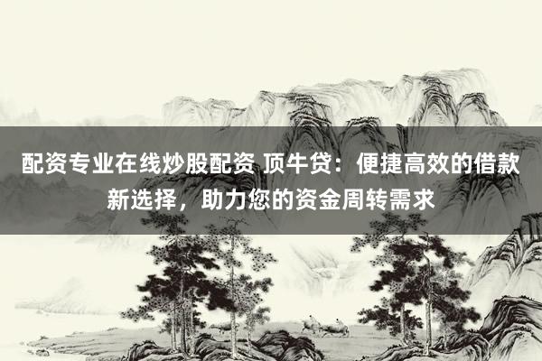 配资专业在线炒股配资 顶牛贷：便捷高效的借款新选择，助力您的资金周转需求